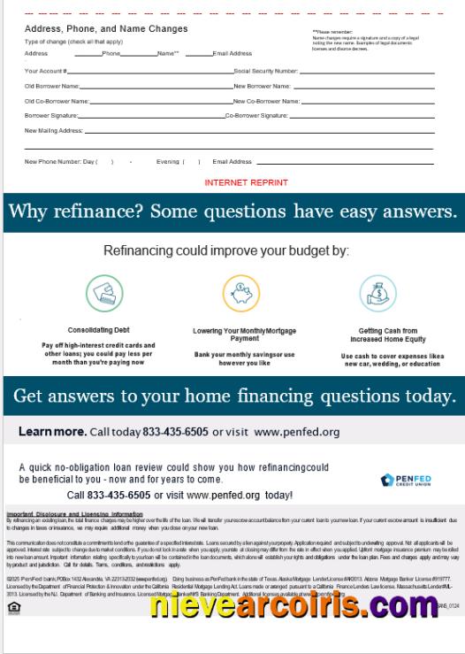 USA Pentagon Federal Credit Union mortgage statement, 3 pages 3